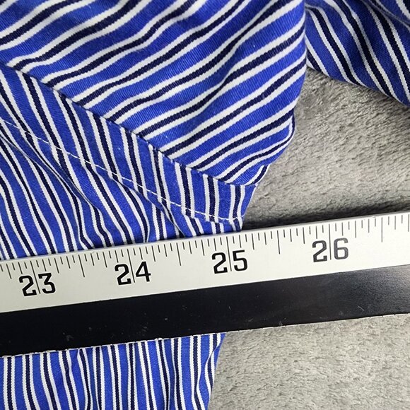 Mens Polo Ralph Lauren Regent Custom Fit Shirt Blue White Striped Button Down 17 - Picture 5 of 7